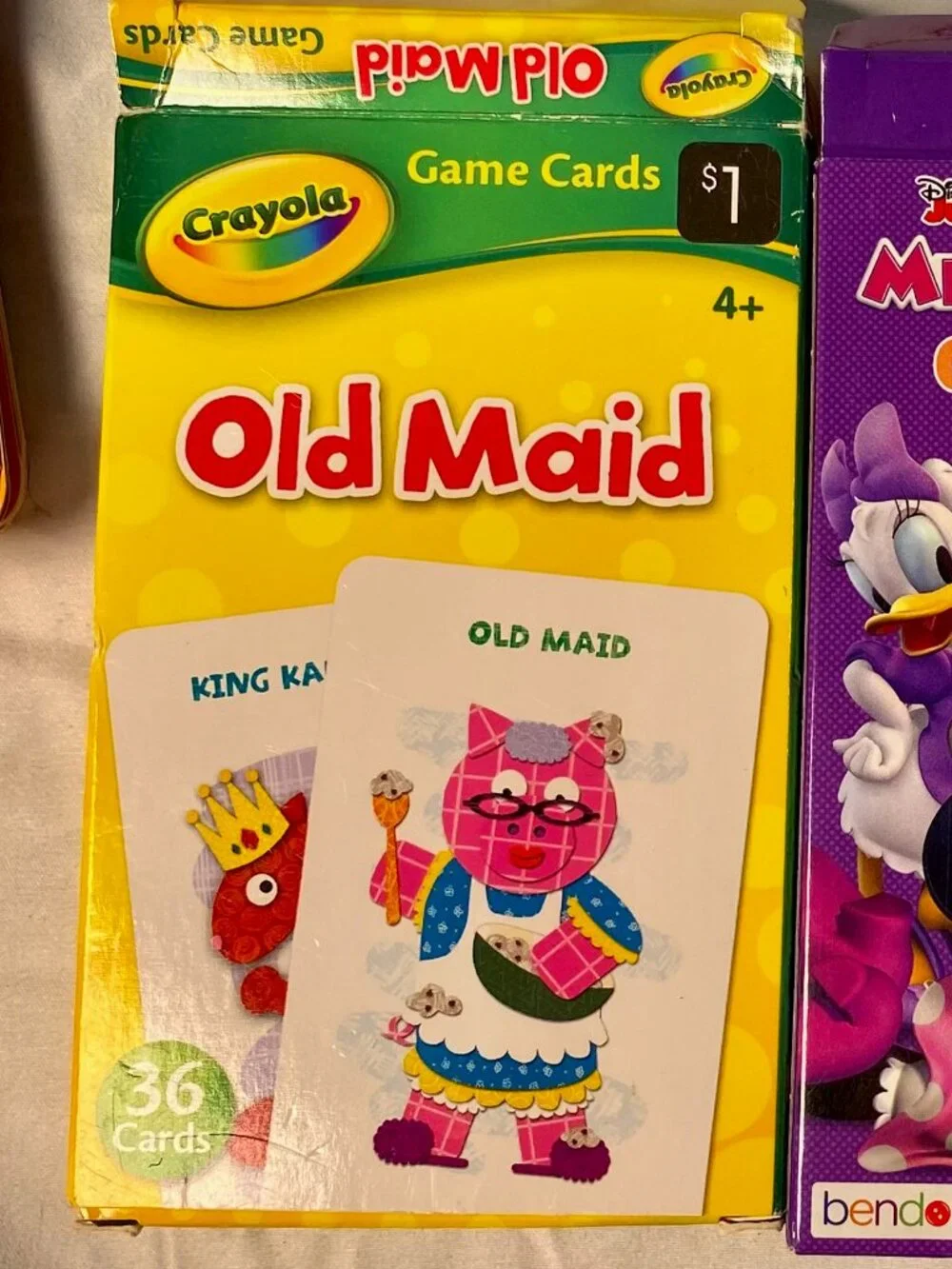 Crayola Old Maid + Disney Minnie Colors & Shapes + USA States Flash Cards